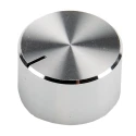 RS PRO Silver Aluminium Potentiometer Knob 22 mm Diameter, 13 mm Height, Grub Screw Type for 6.4 mm Circular Shaft 499-949