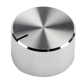 RS PRO Silver Aluminium Potentiometer Knob 22 mm Diameter, 13 mm Height, Grub Screw Type for 6.4 mm Circular Shaft 499-949