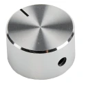 RS PRO Silver Aluminium Potentiometer Knob 22 mm Diameter, 13 mm Height, Grub Screw Type for 6.4 mm Circular Shaft 499-949