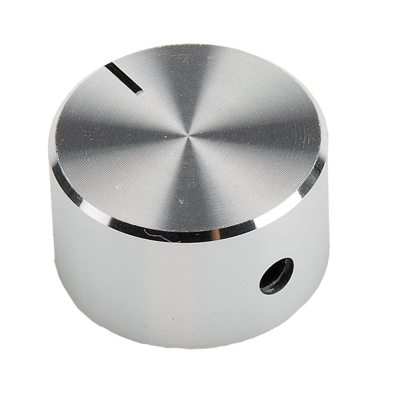 RS PRO Silver Aluminium Potentiometer Knob 22 mm Diameter, 13 mm Height, Grub Screw Type for 6.4 mm Circular Shaft 499-949