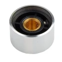 RS PRO Silver Aluminium Potentiometer Knob 22 mm Diameter, 13 mm Height, Grub Screw Type for 6.4 mm Circular Shaft 499-949