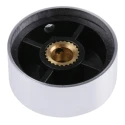 RS PRO Silver Aluminium Potentiometer Knob 32 mm Diameter for 6.4 mm Circular Shaft 499-955