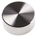 RS PRO 38 mm Knob Diameter Silver Aluminium Potentiometer Knob for 6.4 mm Shaft Circular 499-961