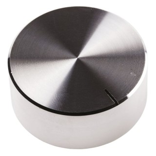 RS PRO 38 mm Knob Diameter Silver Aluminium Potentiometer Knob for 6.4 mm Shaft Circular 499-961