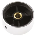 RS PRO 38 mm Knob Diameter Silver Aluminium Potentiometer Knob for 6.4 mm Shaft Circular 499-961