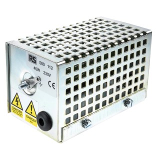 RS PRO 88 °C Enclosure Heater 230V AC 40W Output Sheet Steel Surface Mount 121mm x 67mm 500-112