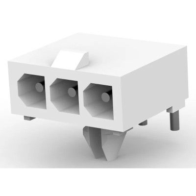 TE Connectivity Mini-Universal MATE-N-LOK Series Right Angle Through Hole PCB Header 3 Contact 4.14 mm Pitch 600V 1-770967-0