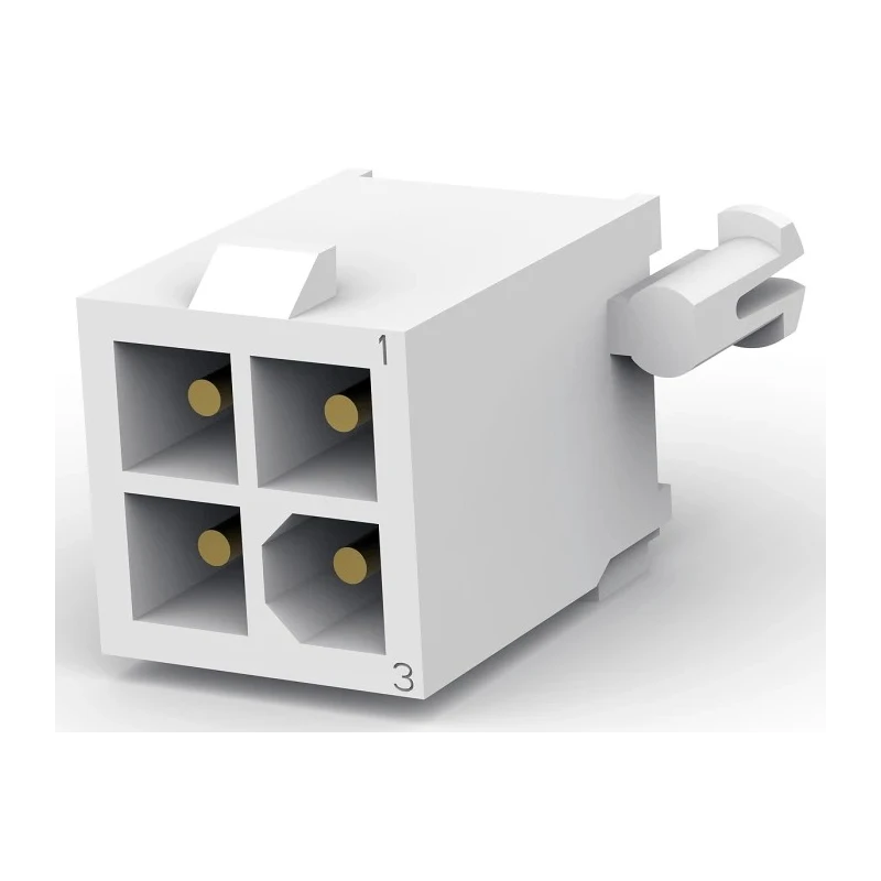 TE Connectivity Mini-Universal MATE-N-LOK Series Straight Through Hole PCB Header 4 Contacts 4.14 mm Pitch 2 Row 1-770174-1
