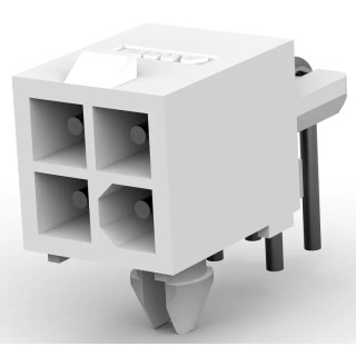 TE Connectivity Mini-Universal MATE-N-LOK Series Right Angle Through Hole PCB Header, 4 Contacts, 4.14 mm Pitch 1-770968-0