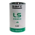Saft Lithium Thionyl Chloride D Battery 3.6 V 17 Ah LS33600