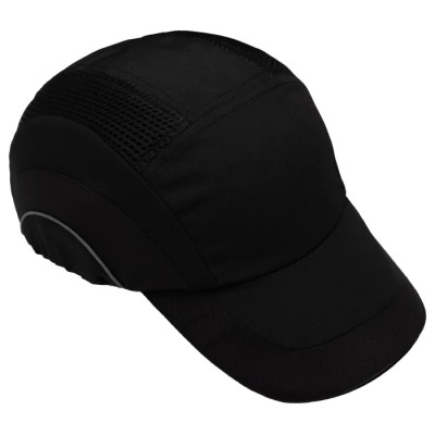 JSP Black Standard Bump Cap High Density Polyethylene, Ventilated, Slip Ratchet Adjustable, Head Size 52 to ABR000-001-100