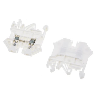 RS PRO DIN Rail Terminal Block White, 0.2mm² to 2.5mm², 1-Level, Screw Termination, 800V, 24A 501-613