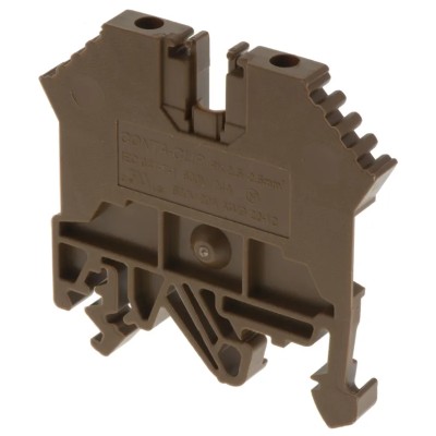 RS PRO Feed Through Terminal Block Brown 0.2–2.5 mm² 1-Level Screw Termination 800V 24A 501-635