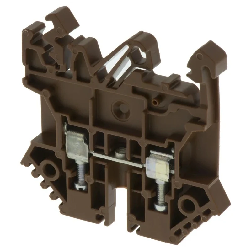 RS PRO Feed Through Terminal Block Brown 0.2–2.5 mm² 1-Level Screw Termination 800V 24A 501-635
