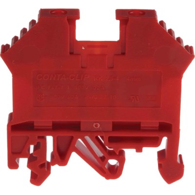 RS PRO DIN Rail Terminal Block Red, 0.2 to 4 mm² Cable CSA, 800 V, 32 A, 1-Level Screw Termination 501-673