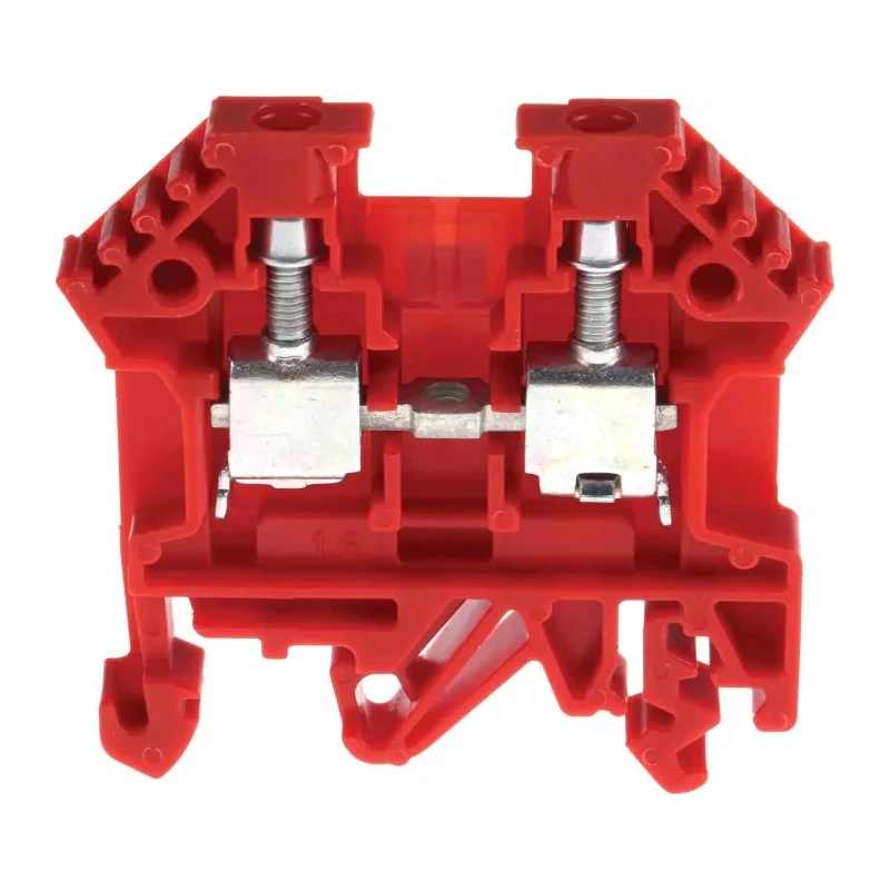 RS PRO DIN Rail Terminal Block Red, 0.2 to 4 mm² Cable CSA, 800 V, 32 A, 1-Level Screw Termination 501-673