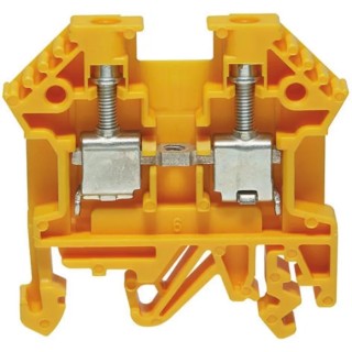 RS PRO DIN Rail Terminal Block Yellow, 0.2mm² to 4 mm² Wire Size, 32A Current Capacity 501-663