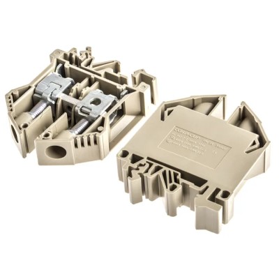 RS PRO DIN Rail Terminal Block Brown 2.5mm² to 35mm² 1-Level 800V 125A 501-724