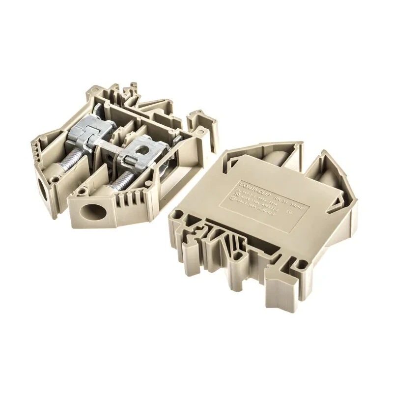 RS PRO DIN Rail Terminal Block Brown 2.5mm² to 35mm² 1-Level 800V 125A 501-724