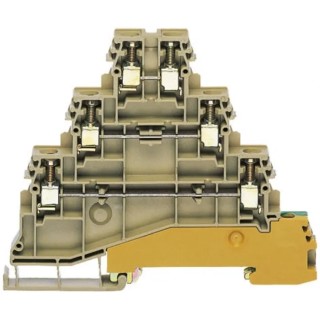 RS PRO 3-Way Earth Block, 2.5mm² Cable CSA, 2.5AWG Wire, Screw Termination, Polyamide Housing, Beige, 400V, 24A 501-887