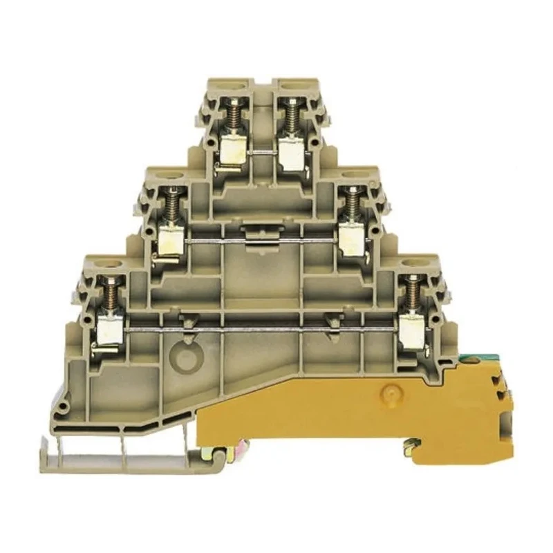 RS PRO 3-Way Earth Block, 2.5mm² Cable CSA, 2.5AWG Wire, Screw Termination, Polyamide Housing, Beige, 400V, 24A 501-887