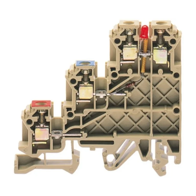 RS PRO DIN Rail Terminal Block Red, 0.2mm² to 2.5mm² Cable CSA, 3-Level, 24V DC, 24A 501-893