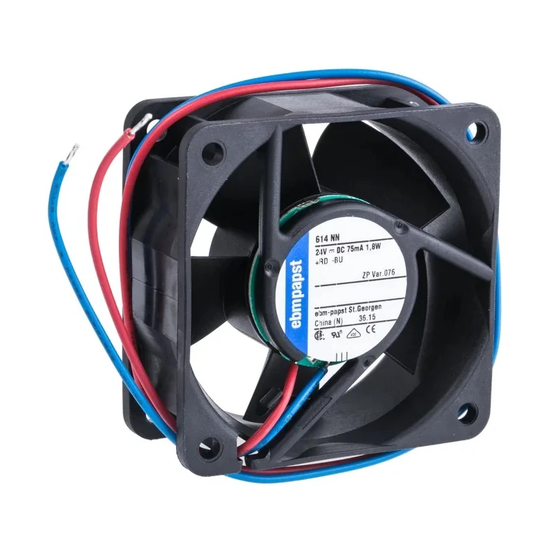 ebm-papst 600 N Series Ball Bearing Axial Fan 24V DC 1.8W 42 m³/h 60 mm x 60 mm x 25.4 mm 614NN
