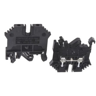 RS PRO DIN Rail Terminal Block Black, 0.2mm² to 2.5mm² Cable Size, 24A, 800V, 1-Level 501-976