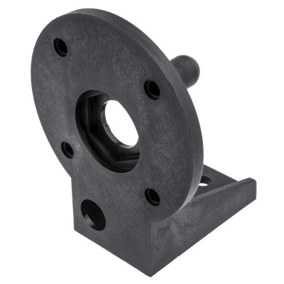 Werma KombiSIGN 50 Series Tube Mounting Bracket Wall Mount Black 70mm Base Diameter 57mm Height 960.000.01