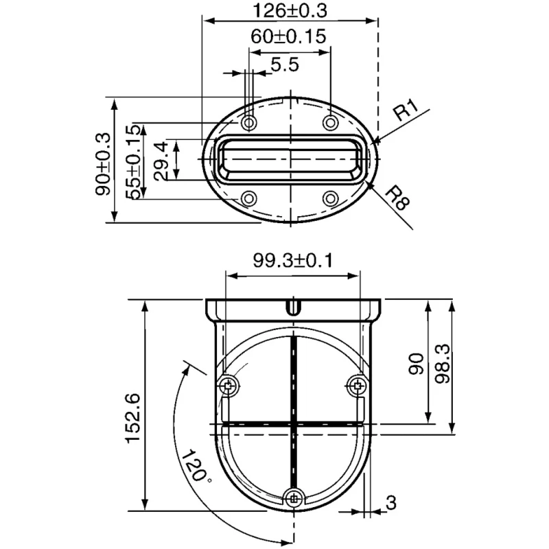 Werma Halogen Black Wall Bracket for use with 884 Beacons, 280, 838, 883 975.883.06