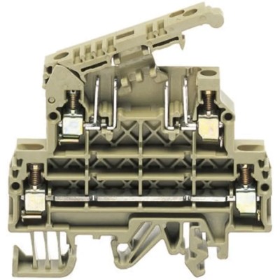 RS PRO Feed Through Terminal Block Beige, 2-Level Fused, Screw, 6.3A, 500V, 22 to 12 AWG, Model 501-843