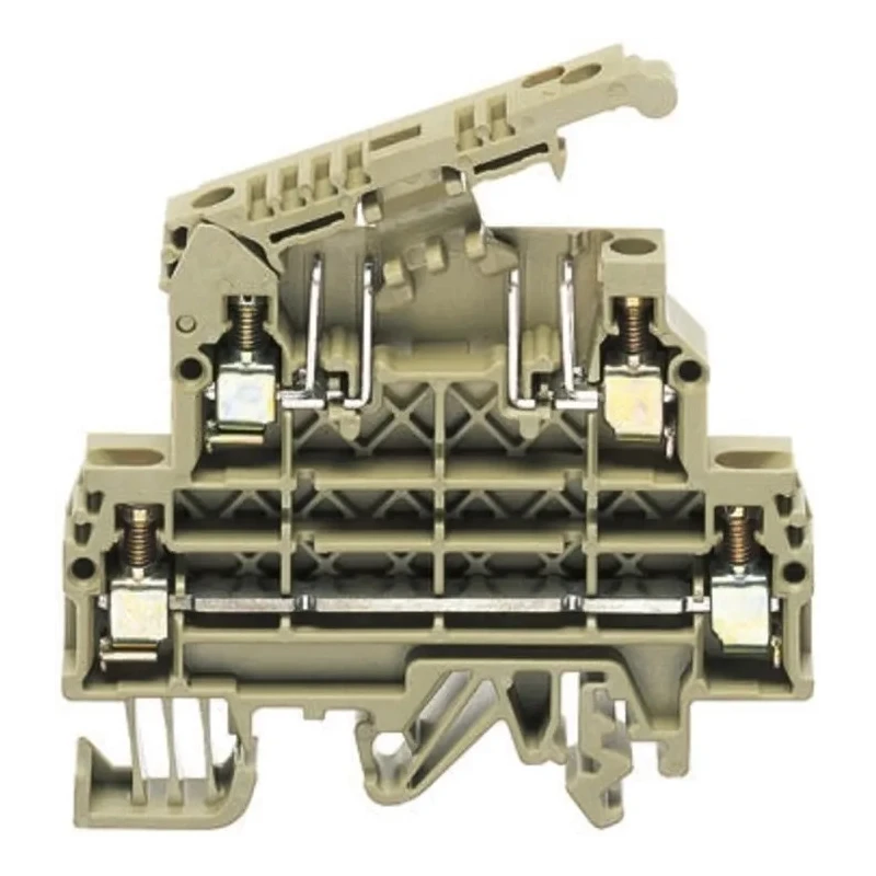 RS PRO Feed Through Terminal Block Beige, 2-Level Fused, Screw, 6.3A, 500V, 22 to 12 AWG, Model 501-843