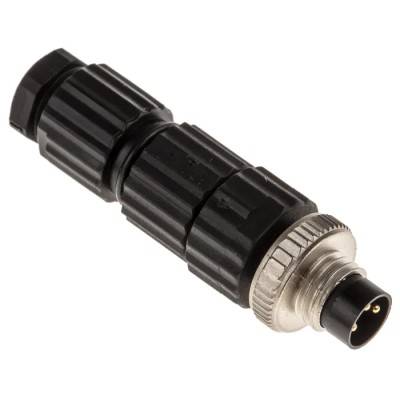 Hirschmann Circular Connector Cable Mount Plug Male 3 Contacts M8 Connector 60V 3A IP67 Polymer 933406100 ELST 3008 V