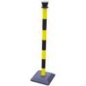 RS PRO Black Yellow Polyvinyl Chloride Barrier Post Kit with Weighted Base 1m Height, Diameter 50mm 503-732