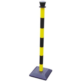 RS PRO Black Yellow Polyvinyl Chloride Barrier Post Kit with Weighted Base 1m Height, Diameter 50mm 503-732
