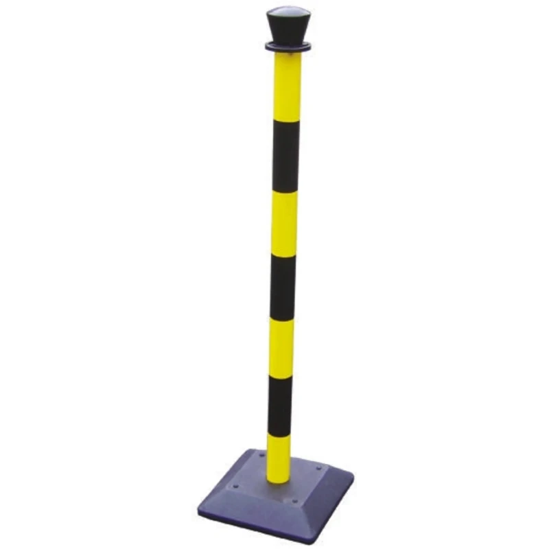 RS PRO Black Yellow Polyvinyl Chloride Barrier Post Kit with Weighted Base 1m Height, Diameter 50mm 503-732