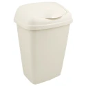 RS PRO 50L White Plastic Waste Bin with Flip Lid 665x380x305mm 356-4709