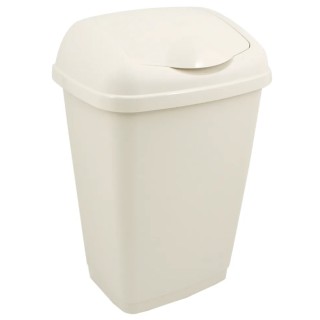 RS PRO 50L White Plastic Waste Bin with Flip Lid 665x380x305mm 356-4709