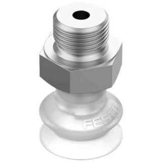 Festo 15 mm Silicone Suction Cup with G 1/8 Vacuum Port, 8.5N Holding Force VASB-15-1/8-SI-B