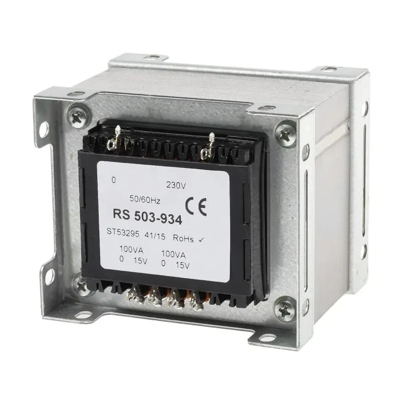 RS PRO 2 Output 200 VA Chassis Mount Transformer, 230 V ac Primary, 15 V ac Secondary, 2 Outputs, Poland 503-934