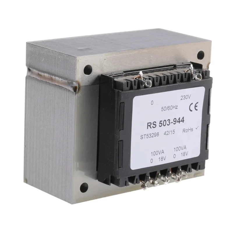 RS PRO 2 Output 200 VA Chassis Mount Transformer, 18 V AC, 230 V AC Primary, CE, RoHS, IECBSEN 615586, ASNZS 61558.1, 503-944