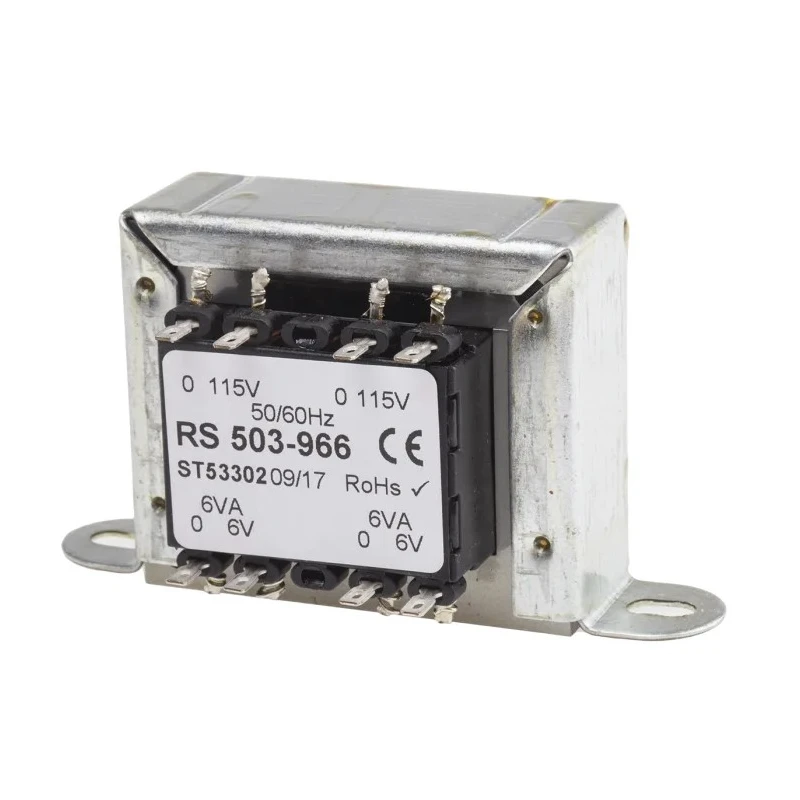 RS PRO 2 Output 12 VA Chassis Mount Transformer, 6 V AC, 2 x 115 V AC Primary, IEC/BS/EN 61558-1, CE, RoHS, AS/NZS 503-966