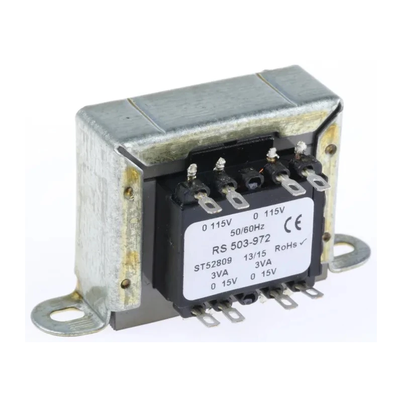 RS PRO 2 Output 6 VA Chassis Mount Transformer, 15 V ac, AS/NZS 61558.1, IEC/BS/EN 61558-2-6 503-972