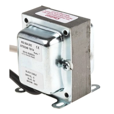 RS PRO Enclosed 50 VA Auto-Transformer, 240 V AC Primary, 115 V AC Secondary 504-202