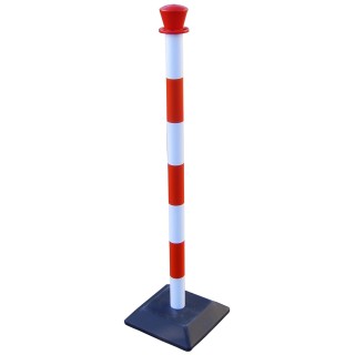 RS PRO White Red ABS Safety Post with Rubber Base 1m Height 280mm Width 6.5kg Weight 503-742