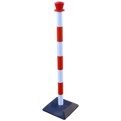 RS PRO White Red ABS Safety Post with Rubber Base 1m Height 280mm Width 6.5kg Weight 503-742