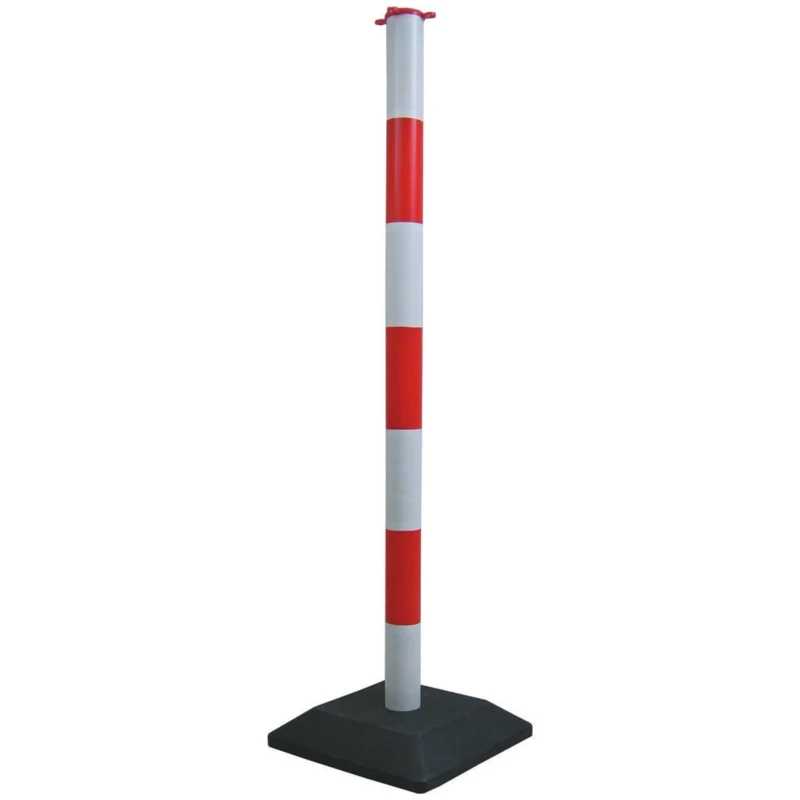 RS PRO White Red ABS Safety Post with Rubber Base 1m Height 280mm Width 6.5kg Weight 503-742