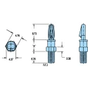 Essentra Nylon PCB Spacer Studded Fixing Spacer M3 Thread Size, 3.18 mm PCB Hole, 6.4 mm Stud Length MSCBSM-M3-04-01