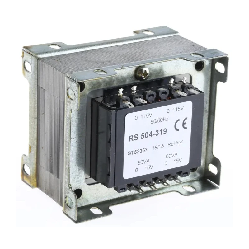 RS PRO 2 Output 100 VA Chassis Mount Transformer, 230 V ac Primary, 24 V ac Secondary, AS/NZS 61558.1, CE, RoHS 504-319