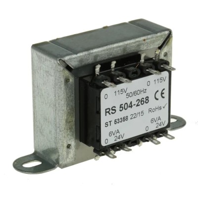 RS PRO 2 Output 12 VA Chassis Mount Transformer 24 V ac IEC/BS/EN 61558-1 CE RoHS AS/NZS 61558.1 AS/NZS 61558.2.6 504-268